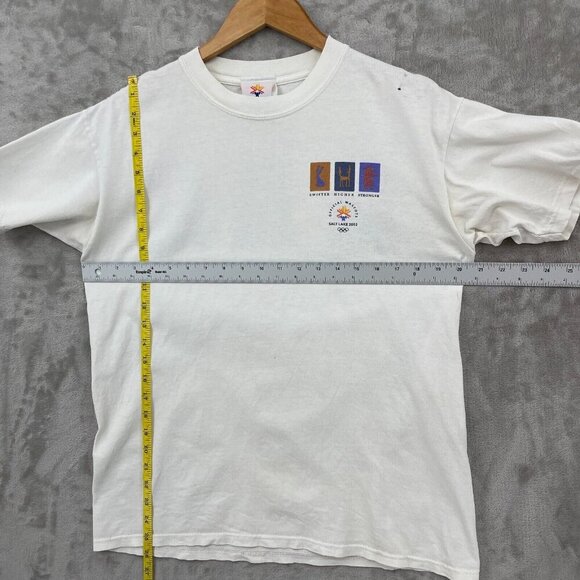 Vintage 2002 Salt Lake City Olympics Adult L Double Sided T-Shirt Tee Distressed - Picture 13 of 13